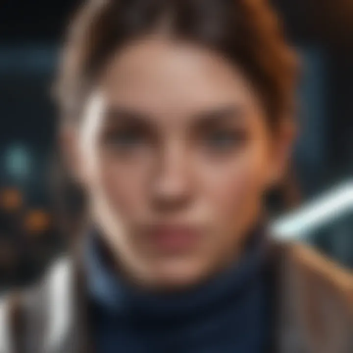 Artistic depiction of a portrait-oriented mobile game interface