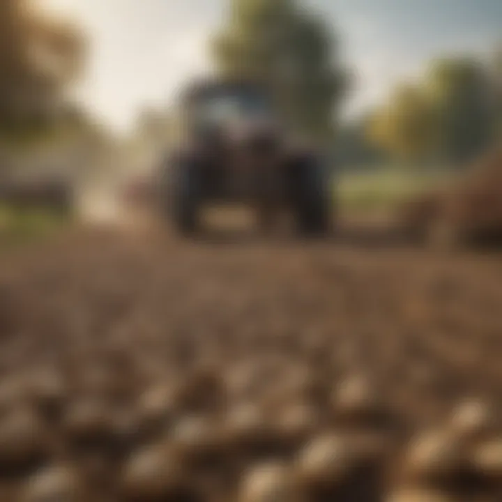 Potato harvest in a rustic countryside setting