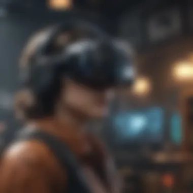 Immersive Virtual Reality Gameplay Virtual reality futuristic gaming experience
