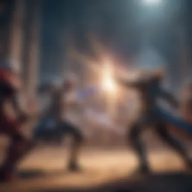 Dramatic Battle in Fate/Grand Order A captivating in-game screenshot showcasing a dramatic battle scene