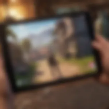 Fortnite gameplay on a tablet