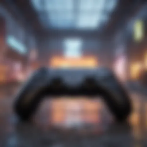 Gaming Controller on Futuristic Background