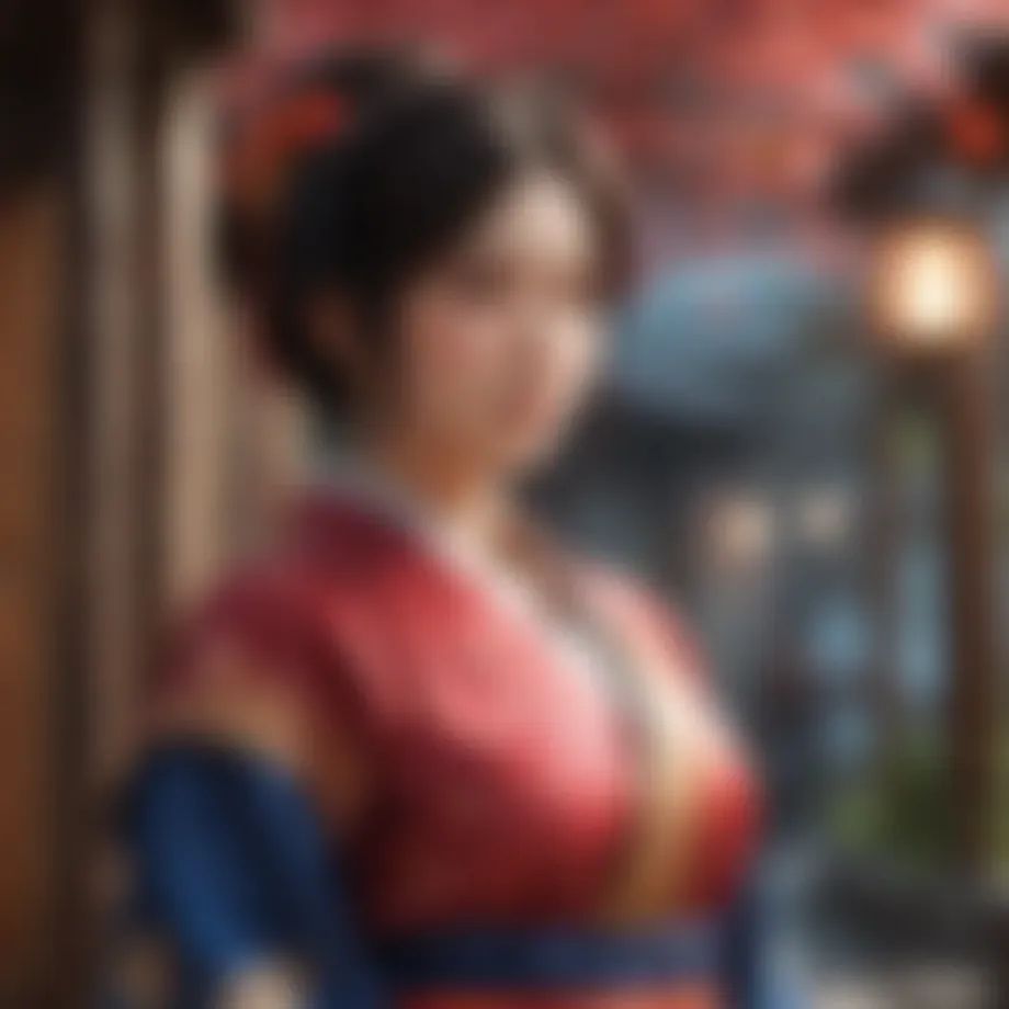 A visually striking screenshot from a popular Japanese RPG mobile game showcasing vibrant character designs.