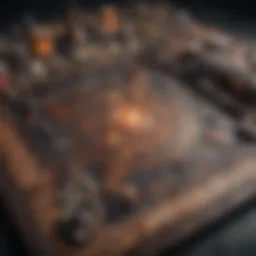 An intricate game board displaying various merge items and their combinations