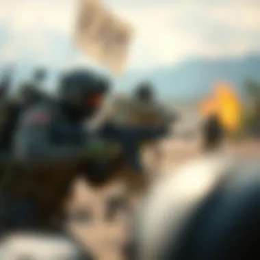 Tactical Battlefield Dynamics Detailed landscape of a tactical battlefield in a mobile game
