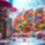 Vibrant Candy Display in Gameplay A vibrant display of colorful candy pieces in gameplay