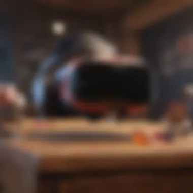 Immersive Customization Options in Rec Room Virtual reality headset with colorful customizations