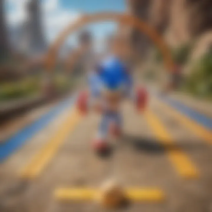 Sonic Dash game interface showcasing power-ups and obstacles