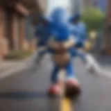 Sonic the Hedgehog in a dynamic pose showcasing his iconic speed.