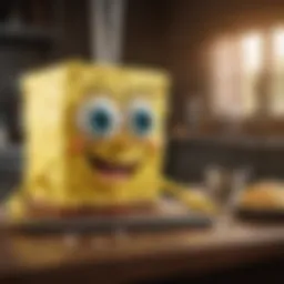 SpongeBob character engaging in a culinary adventure