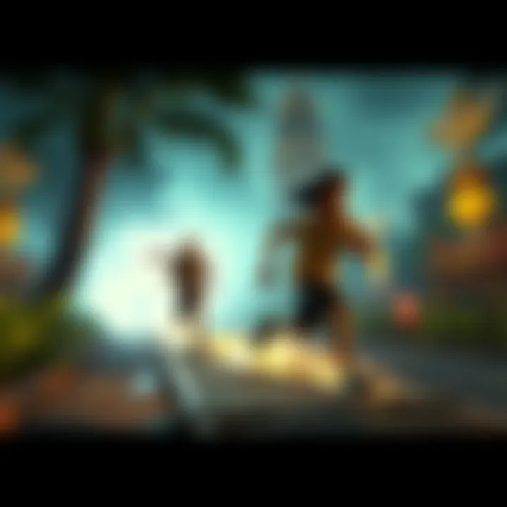 Dynamic gameplay action captured during an intense chase sequence in Temple Run 3.