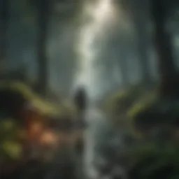 An adventurer in a mystical forest