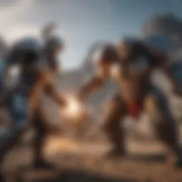 A captivating scene from a valiant mobile game showcasing epic battles and vibrant landscapes.