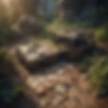 Puzzles and Survival Landscapes A captivating puzzle scene intertwining with a survival landscape
