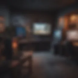A vibrant gaming landscape showcasing various consoles and PC setups