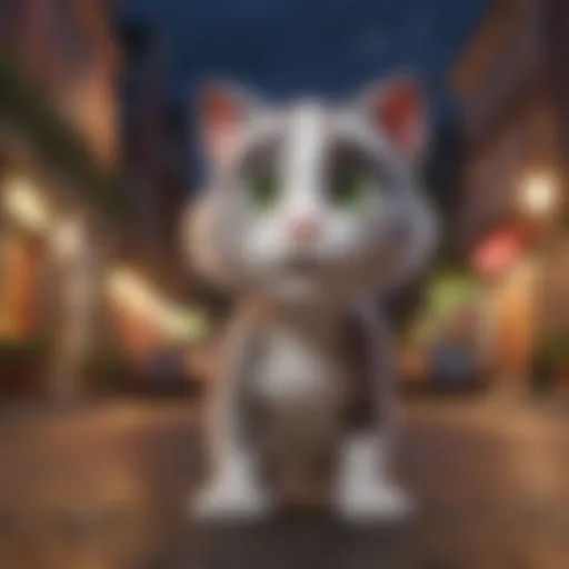 A captivating screenshot of Talking Tom in an engaging environment