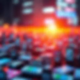 A visualization of the most popular mobile apps in a digital environment.