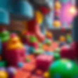 Vibrant gameplay screen showcasing a complex level in Toy Blast