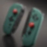 Detailed view of Nintendo Joy-Con controllers showcasing their design.