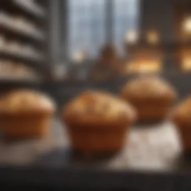 Artistic representation of a virtual bakery in a muffin game