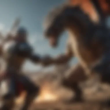 Epic Confrontations Warrior and Dragon in Battle