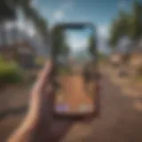 Smartphone displaying Fortnite gameplay